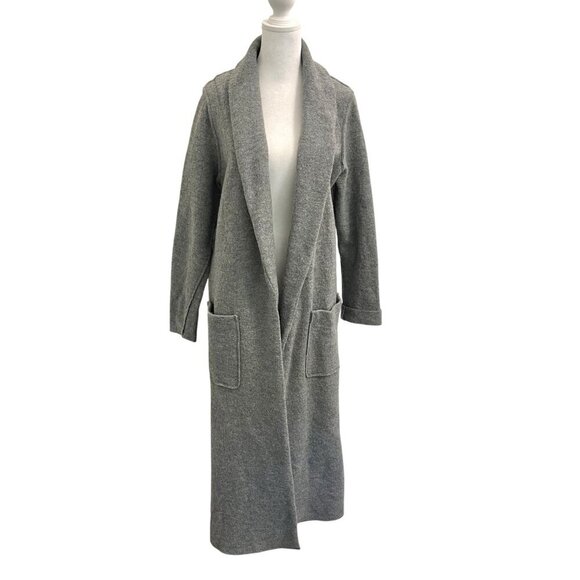 ARITZIA 100% Pure Virgin Wool Long Open-Front Jacket Coat Gray size Medium - Picture 1 of 8